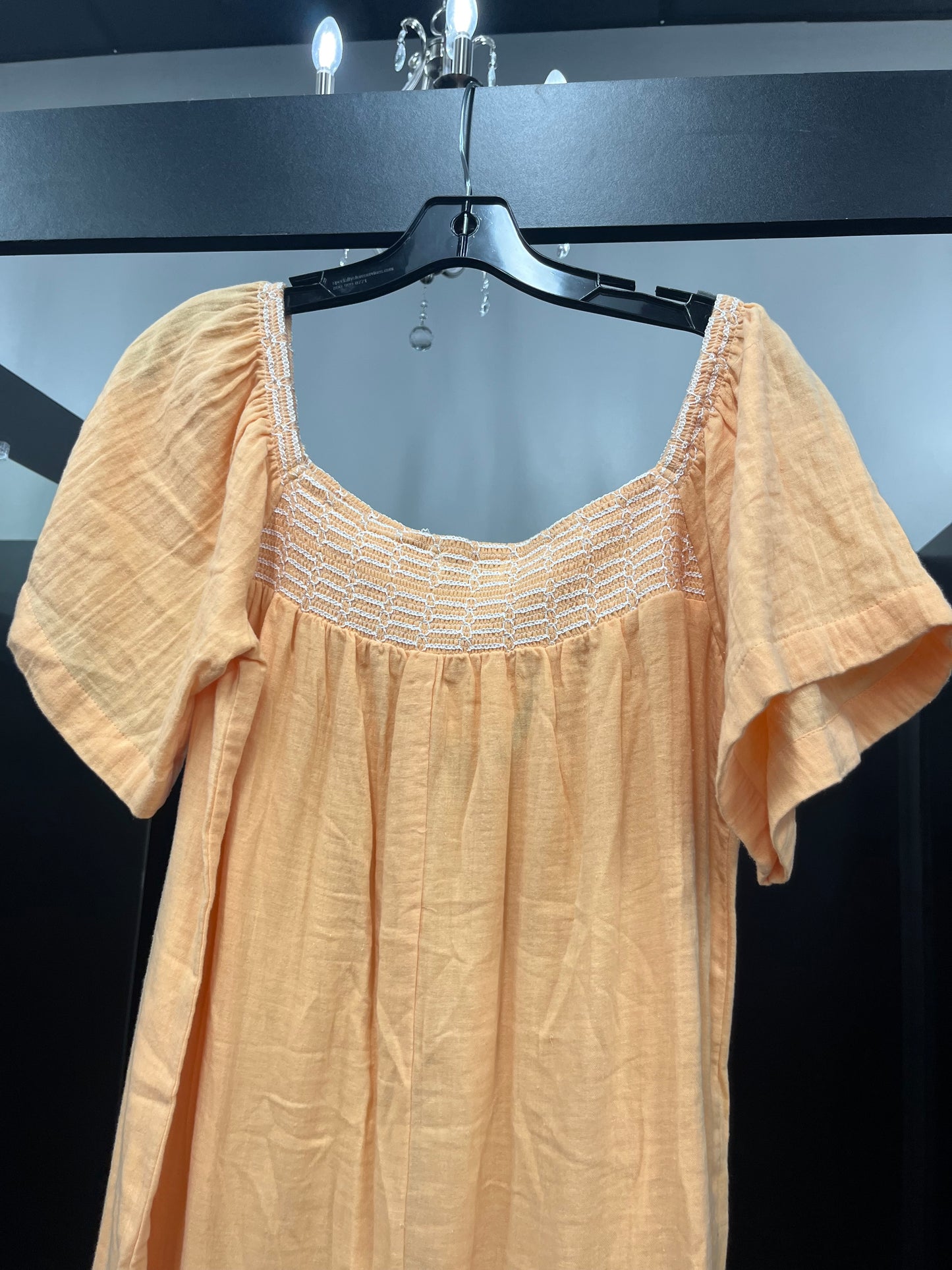 Orange Dress Casual Midi Wondery, Size S