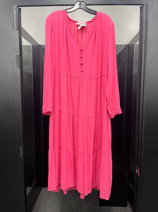 Pink Dress Casual Maxi Loft, Size Xl