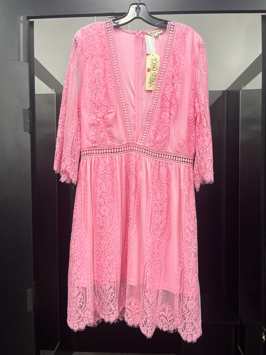 Pink Dress Party Midi Southern Friends, Size Xl