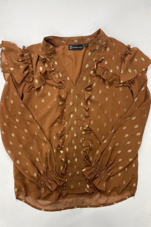 Blouse Long Sleeve By New York And Co  Size: L