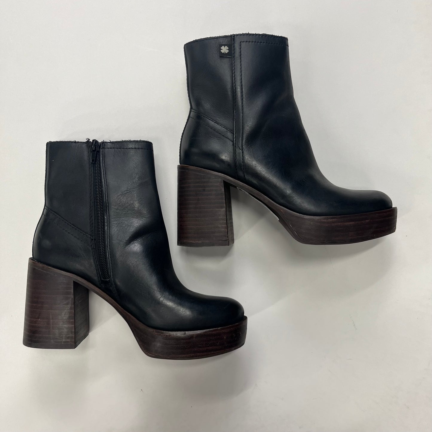 Black Boots Ankle Heels Lucky Brand, Size 6