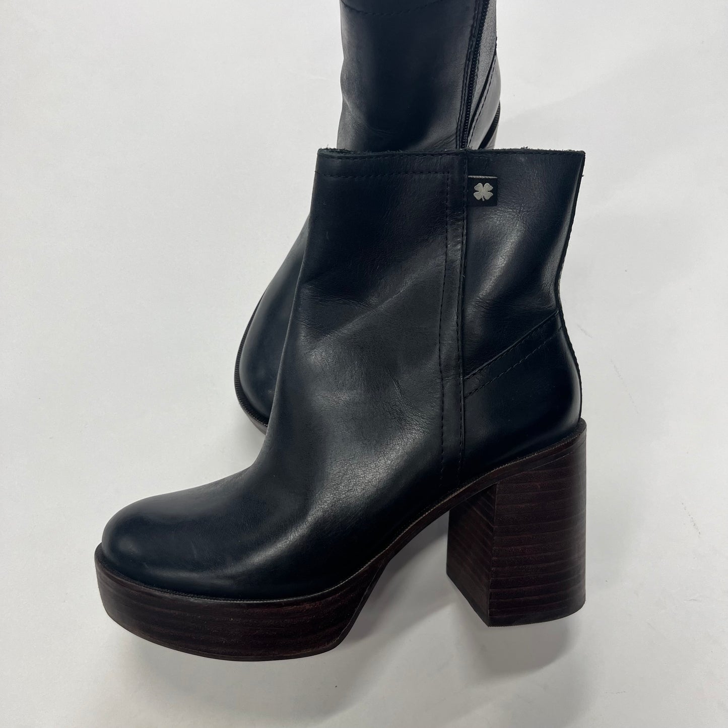 Black Boots Ankle Heels Lucky Brand, Size 6