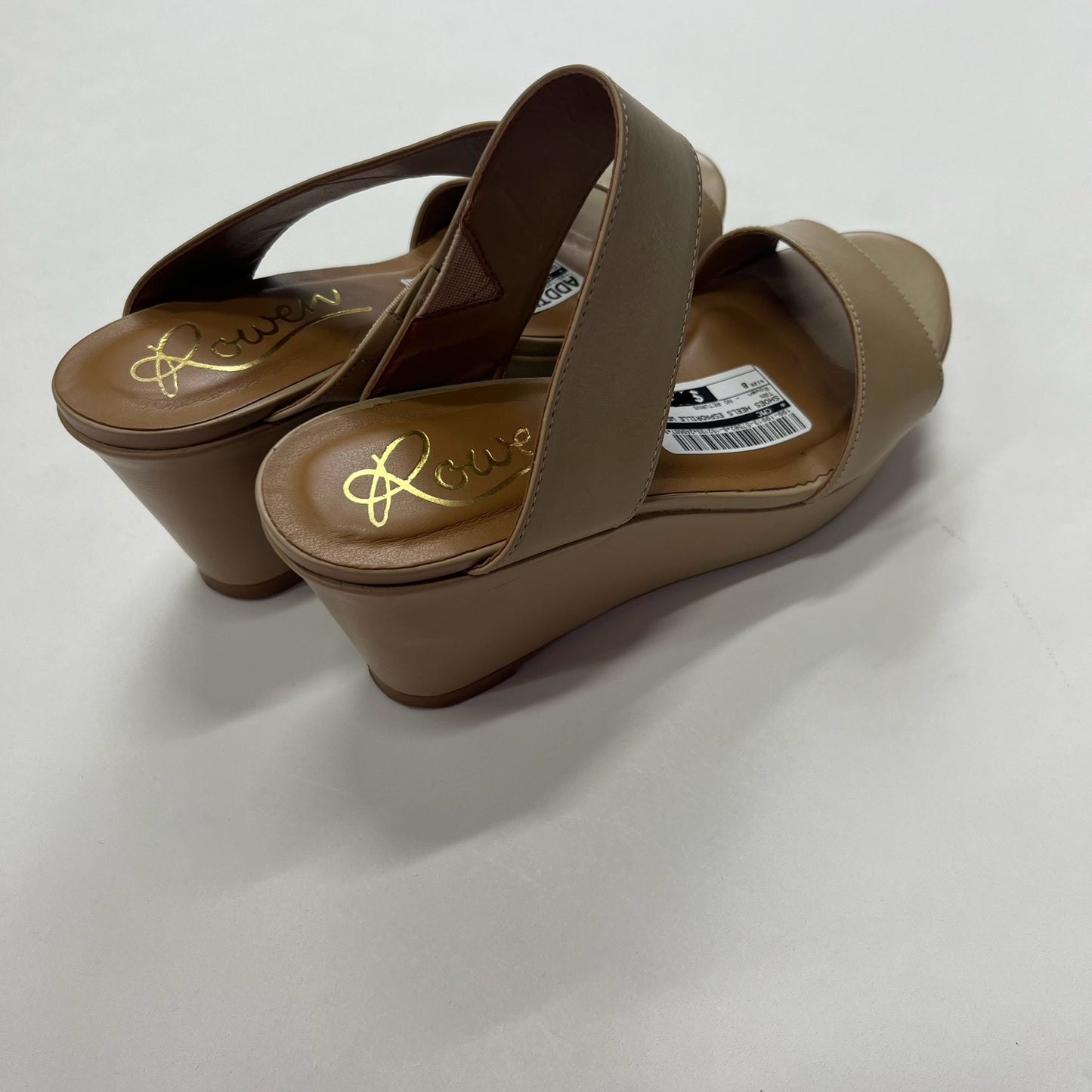 Tan Shoes Heels Espadrille Wedge Rowen, Size 8