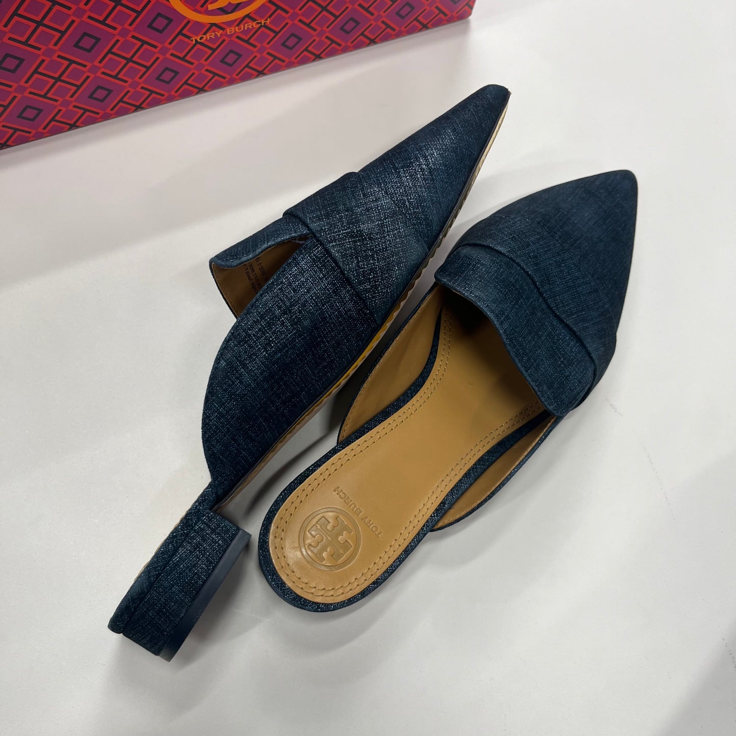 Blue Shoes Flats Ballet Tory Burch, Size 9