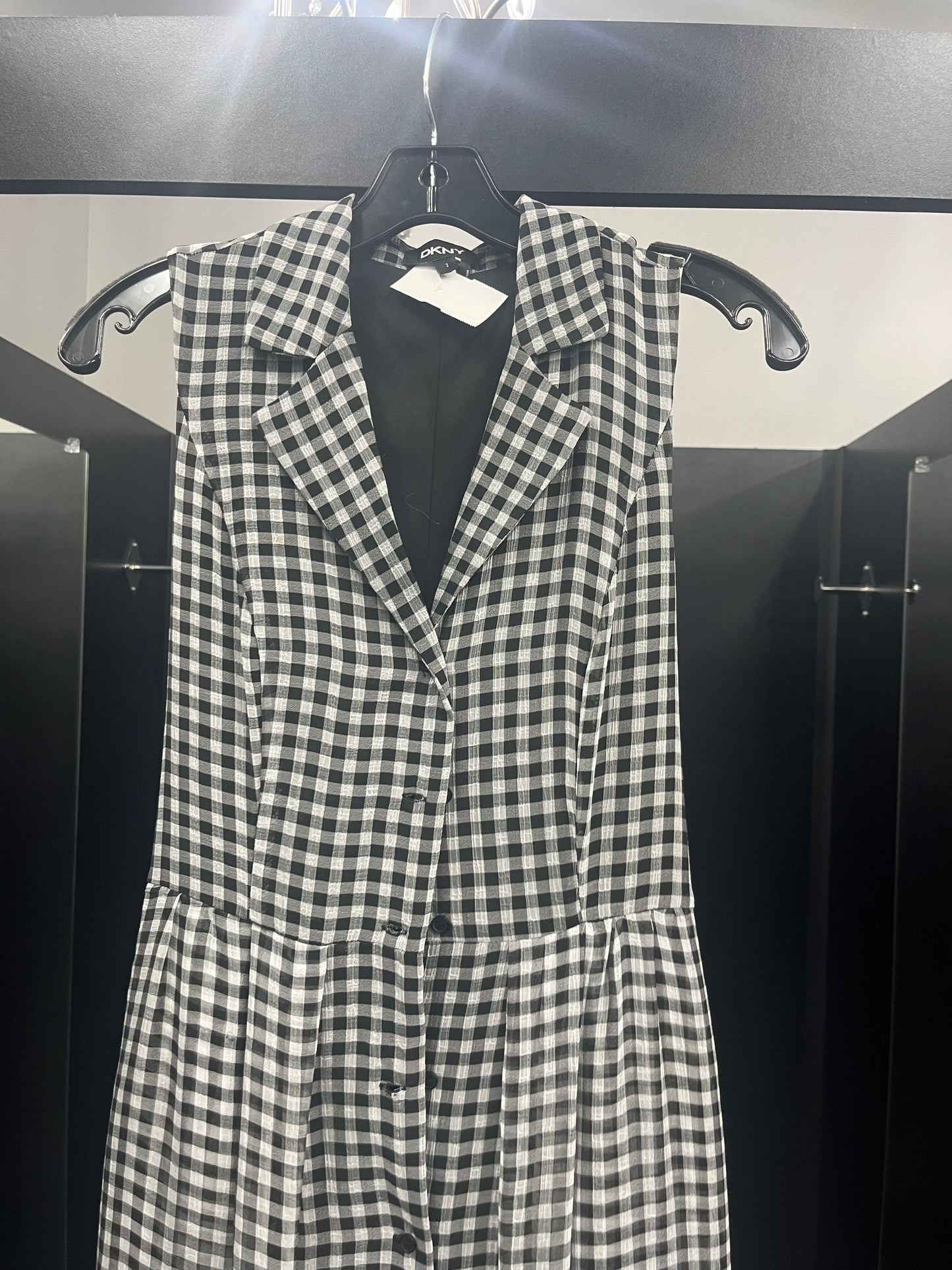 Checked Dress Casual Midi Dkny, Size Xs