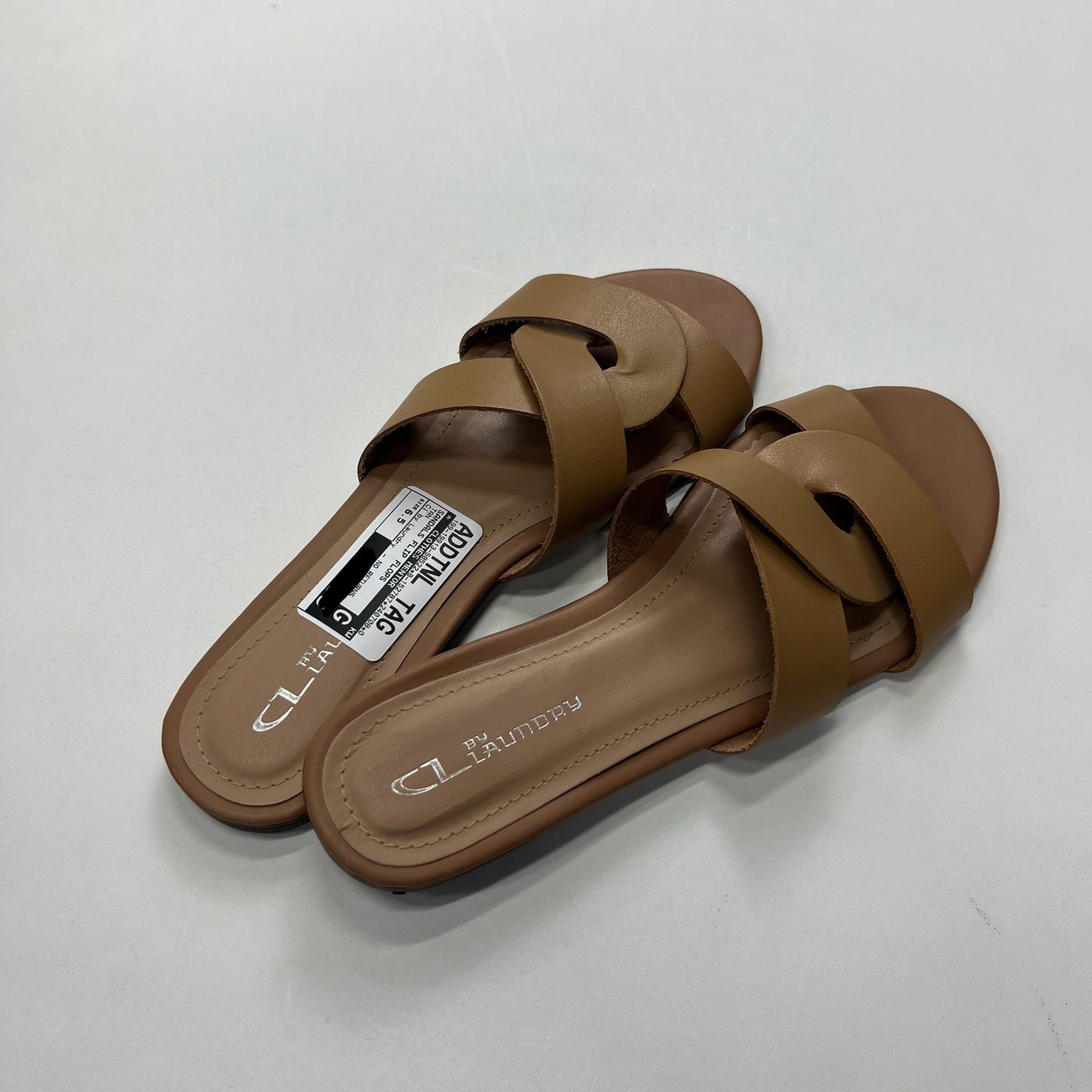 Tan Sandals Flip Flops Cl By Laundry, Size 6.5