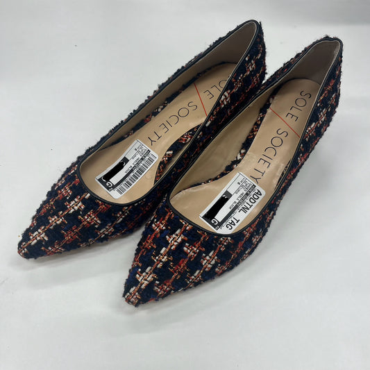Tweed Shoes Heels Block Sole Society, Size 8