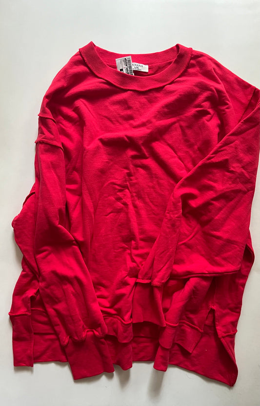 Red Sweatshirt Crewneck Zenana Outfitters, Size L