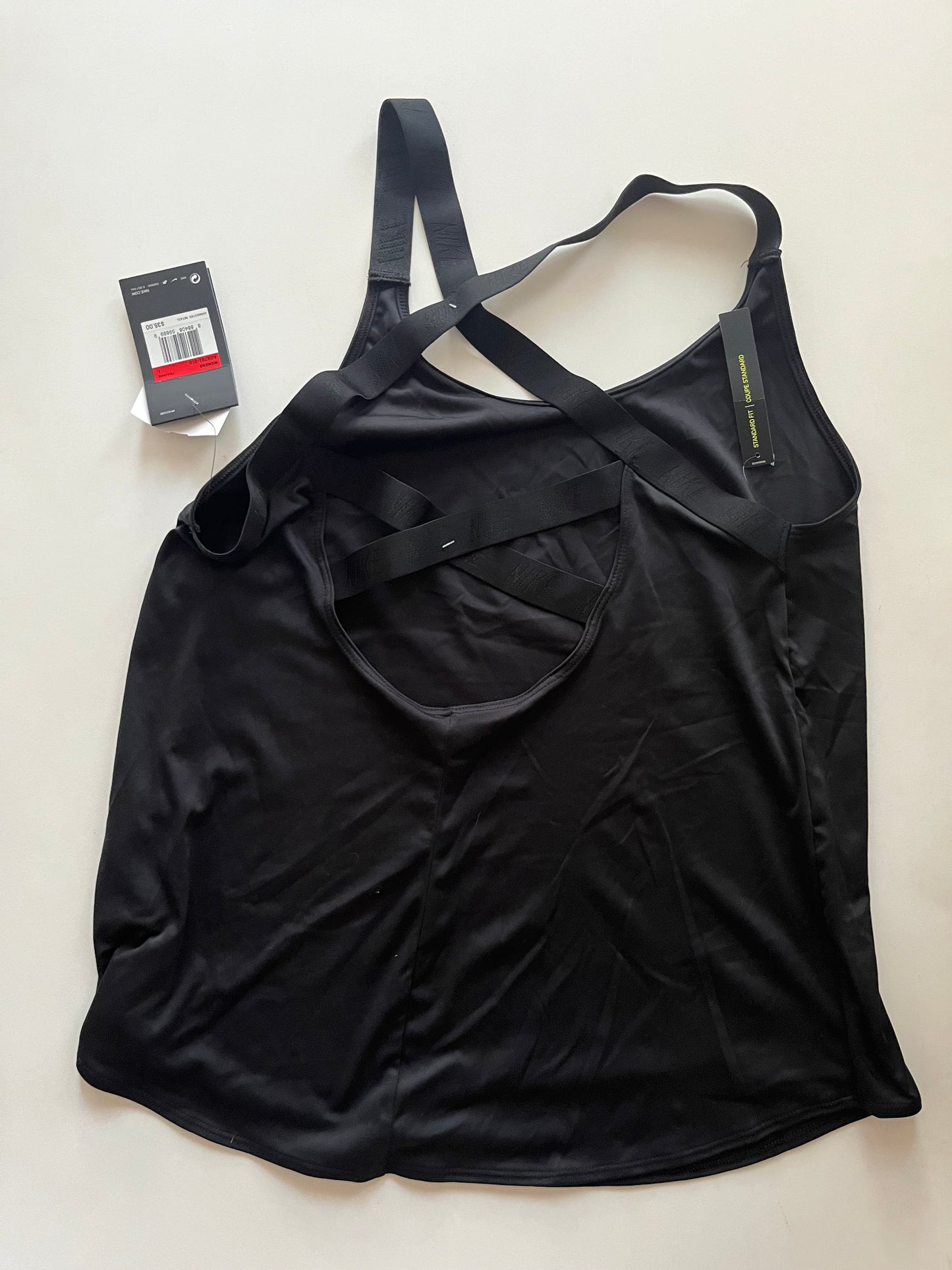 Black Athletic Tank Top Nike Apparel NWT, Size L