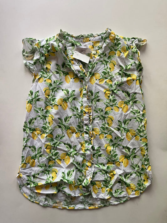 Top Short Sleeve By Loft In Lemon, Size: S