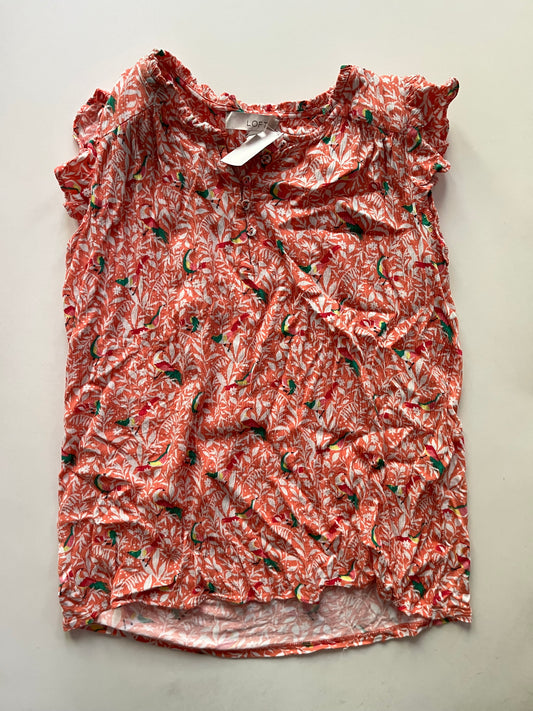 Top Short Sleeve By Loft In Orange, Size: S