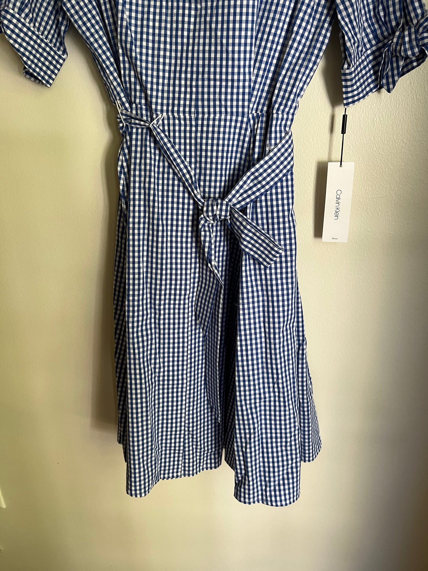 Dress Casual Midi By Calvin Klein In Checked, Size: M