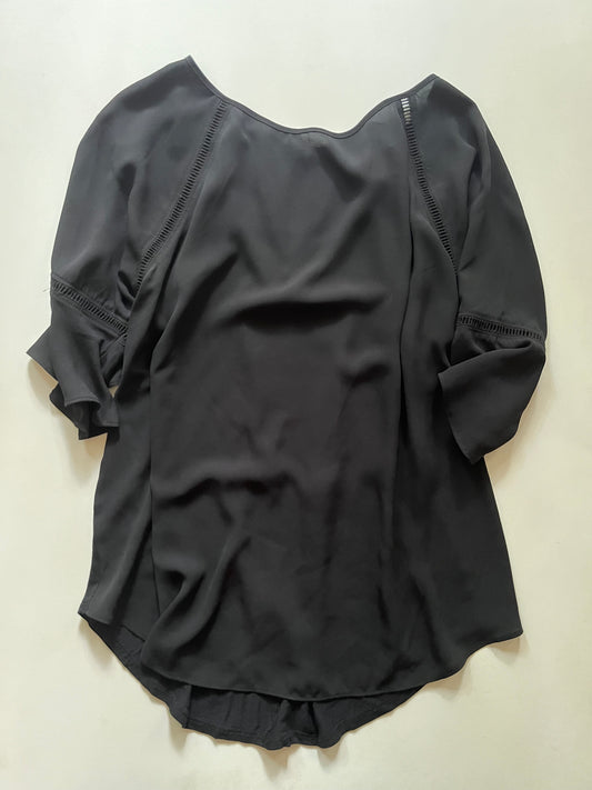 Blouse Short Sleeve By Loft In Black, Size: S