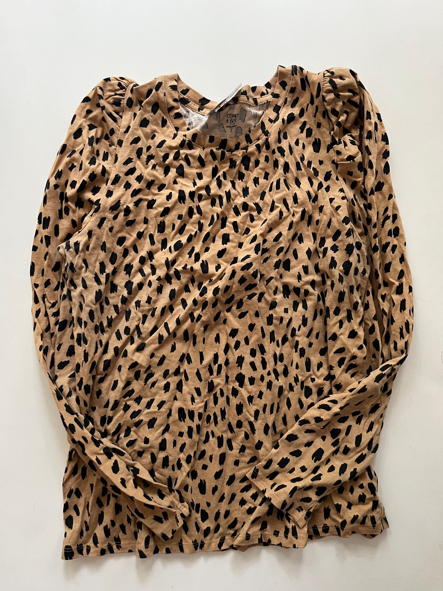 Top Long Sleeve By Crown And Ivy In Animal Print, Size: L