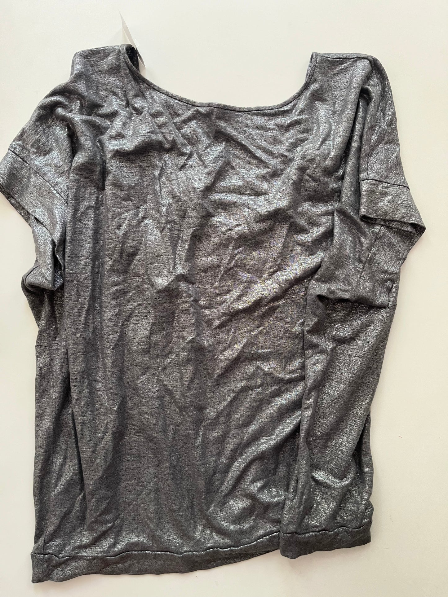 Top Short Sleeve By Eileen Fisher In Silver, Size: 1x