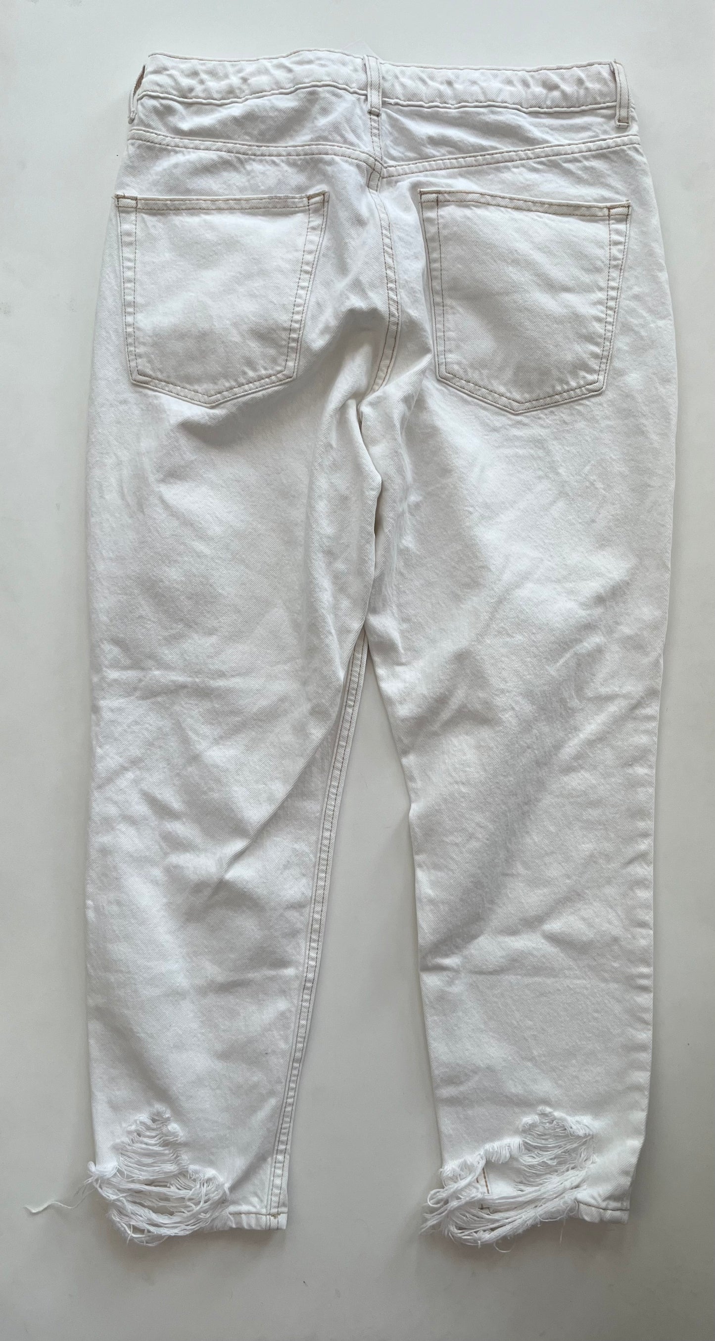 Jeans Straight By Top Shop In White, Size: 14