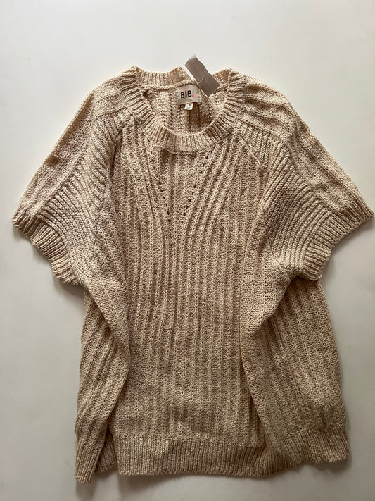 Sweater Short Sleeve By Bibi In Cream, Size: S