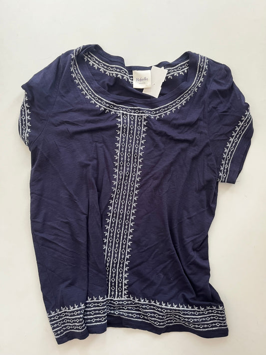 Top Short Sleeve By Rafaella In Navy, Size: S