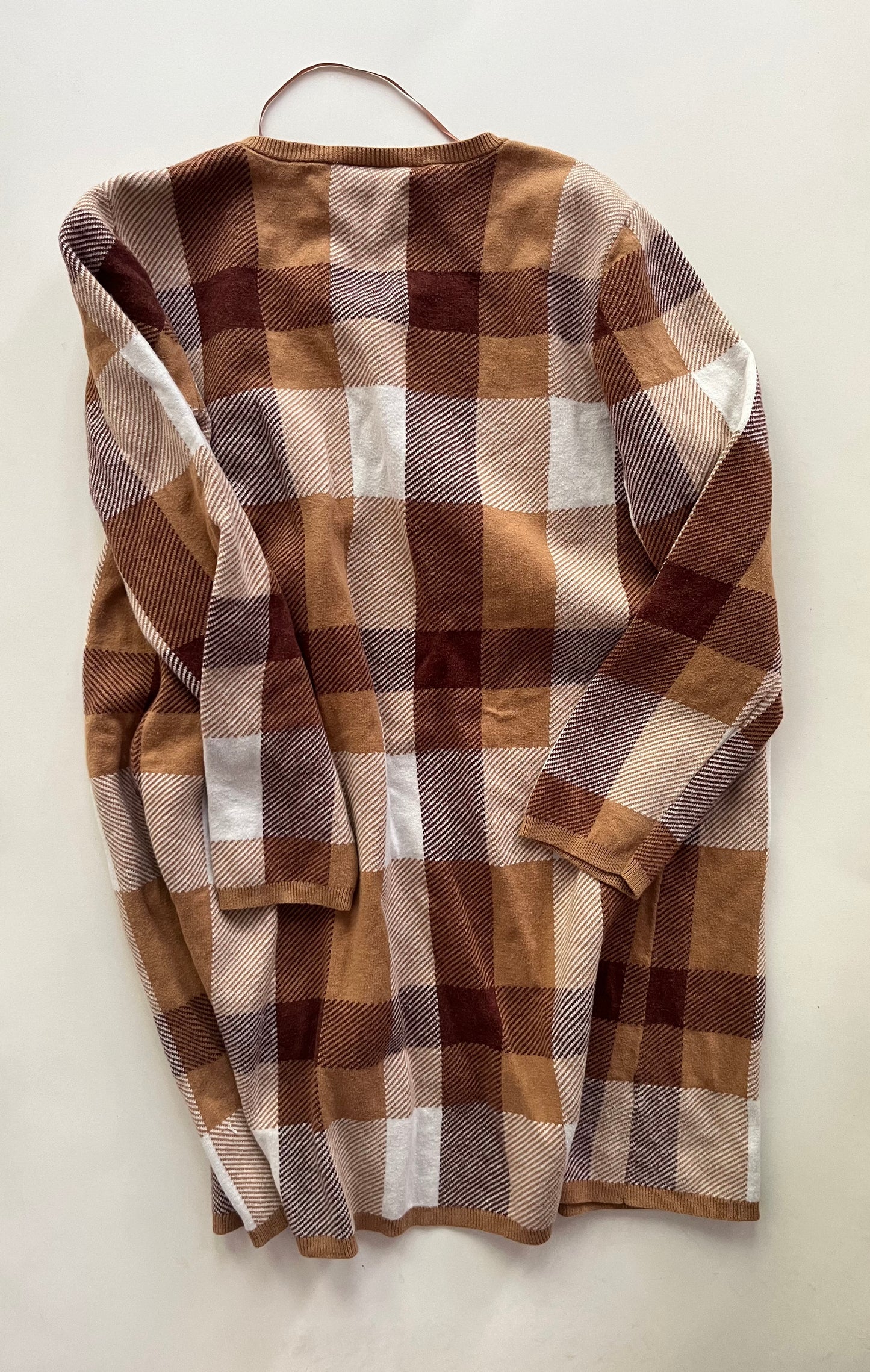 Sweater Cardigan By Loft In Plaid, Size: Xs