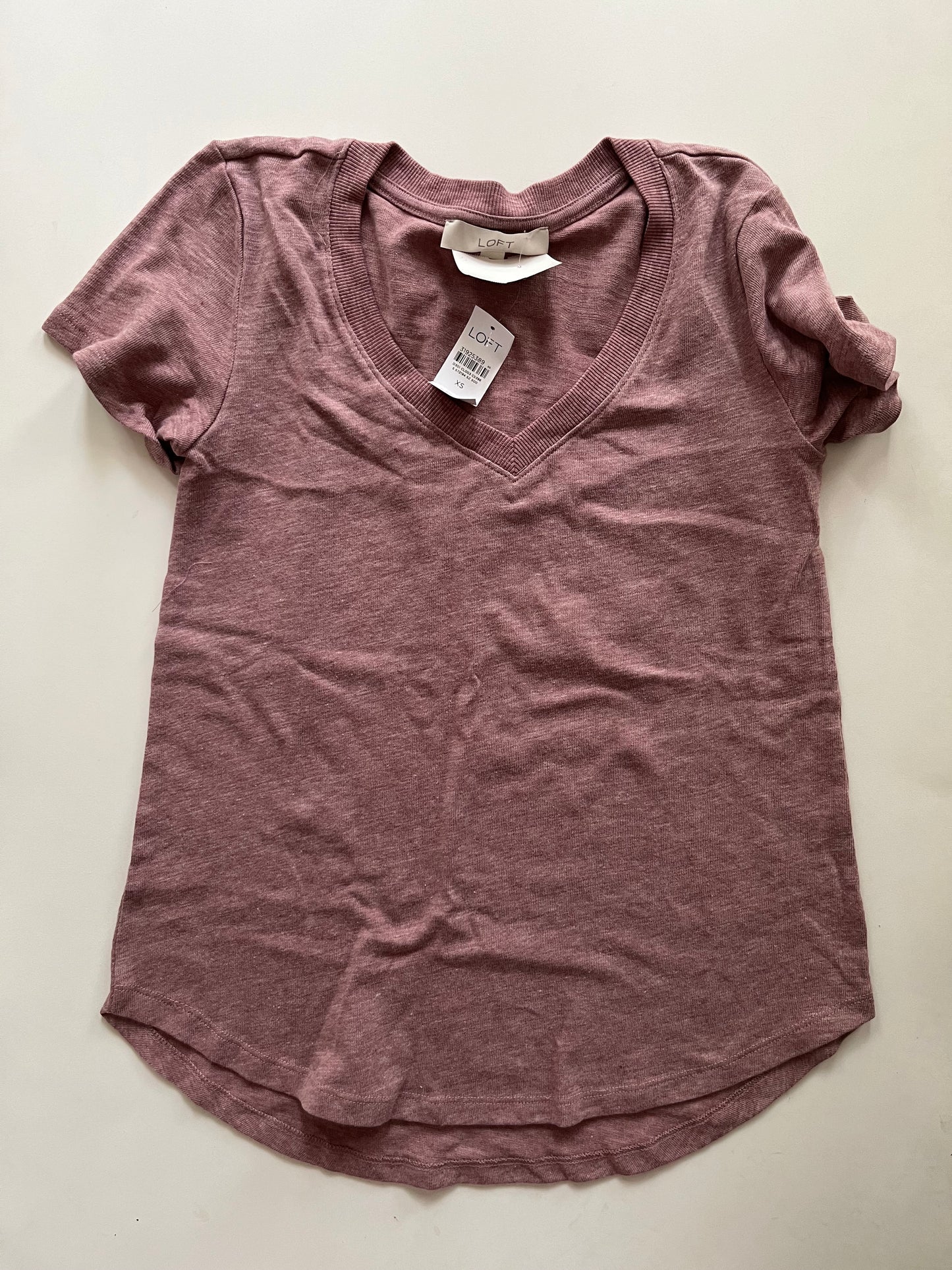 Top Short Sleeve By Loft In Rose, Size: Xs