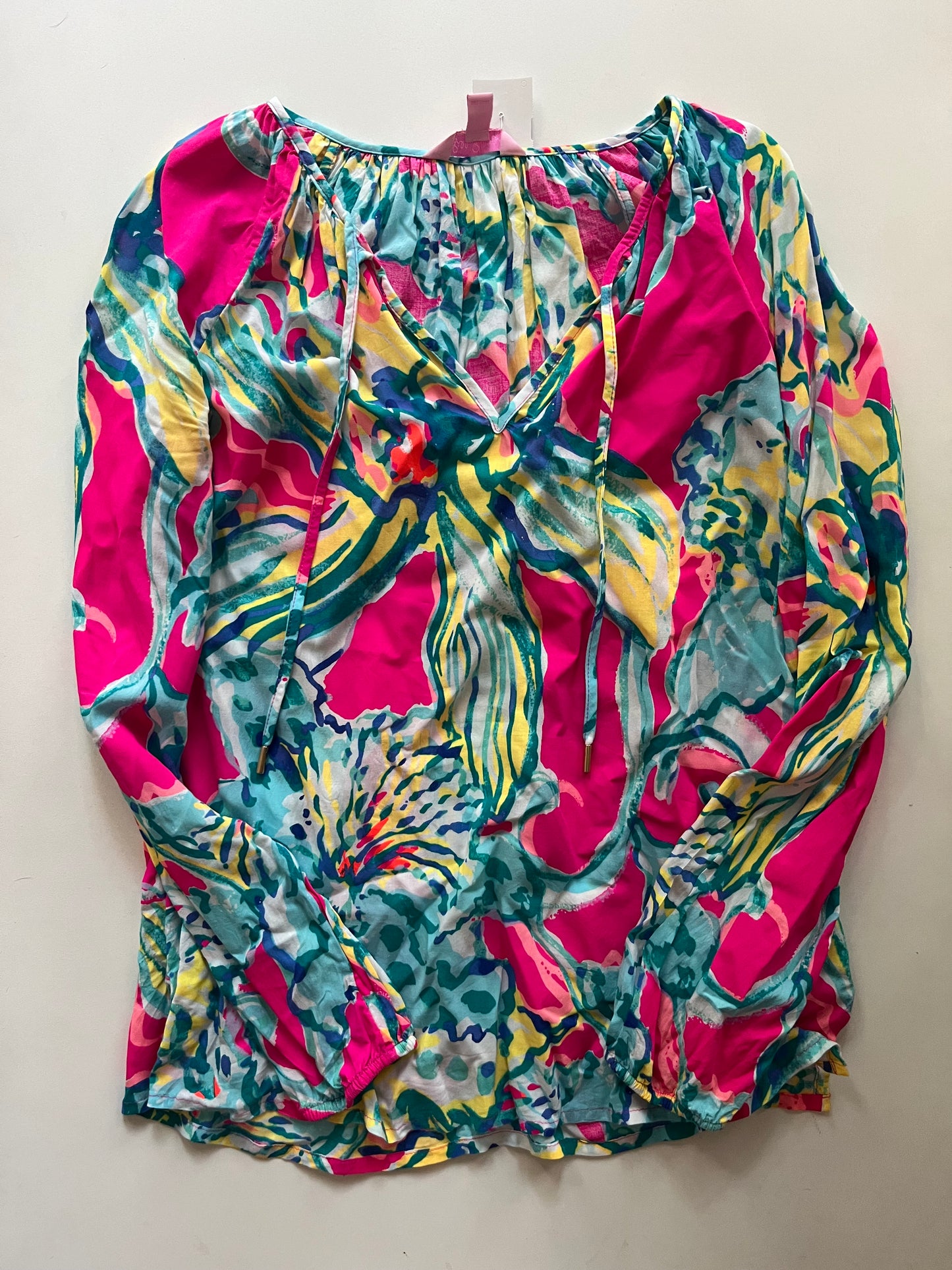 Blouse Long Sleeve By Lilly Pulitzer In Multi-colored, Size: Xs