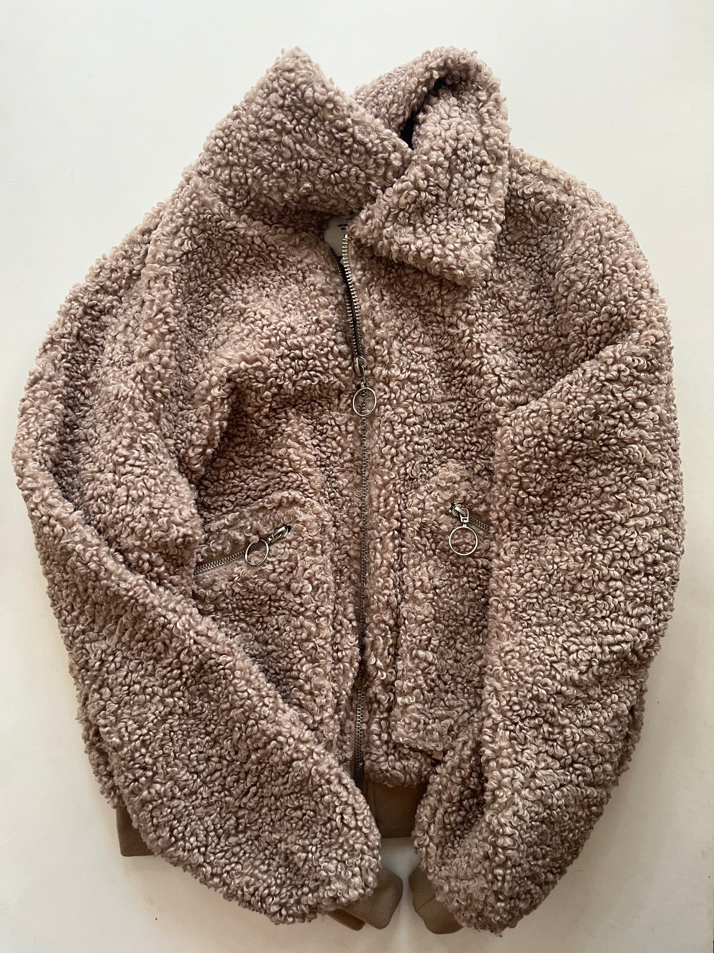 Jacket Faux Fur & Sherpa By Garage In Tan, Size: S