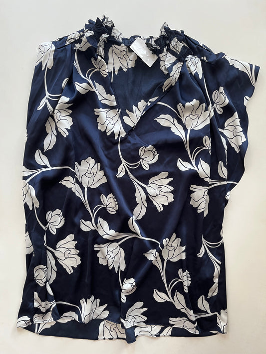 Blouse Short Sleeve By White House Black Market O In Navy, Size: Xl