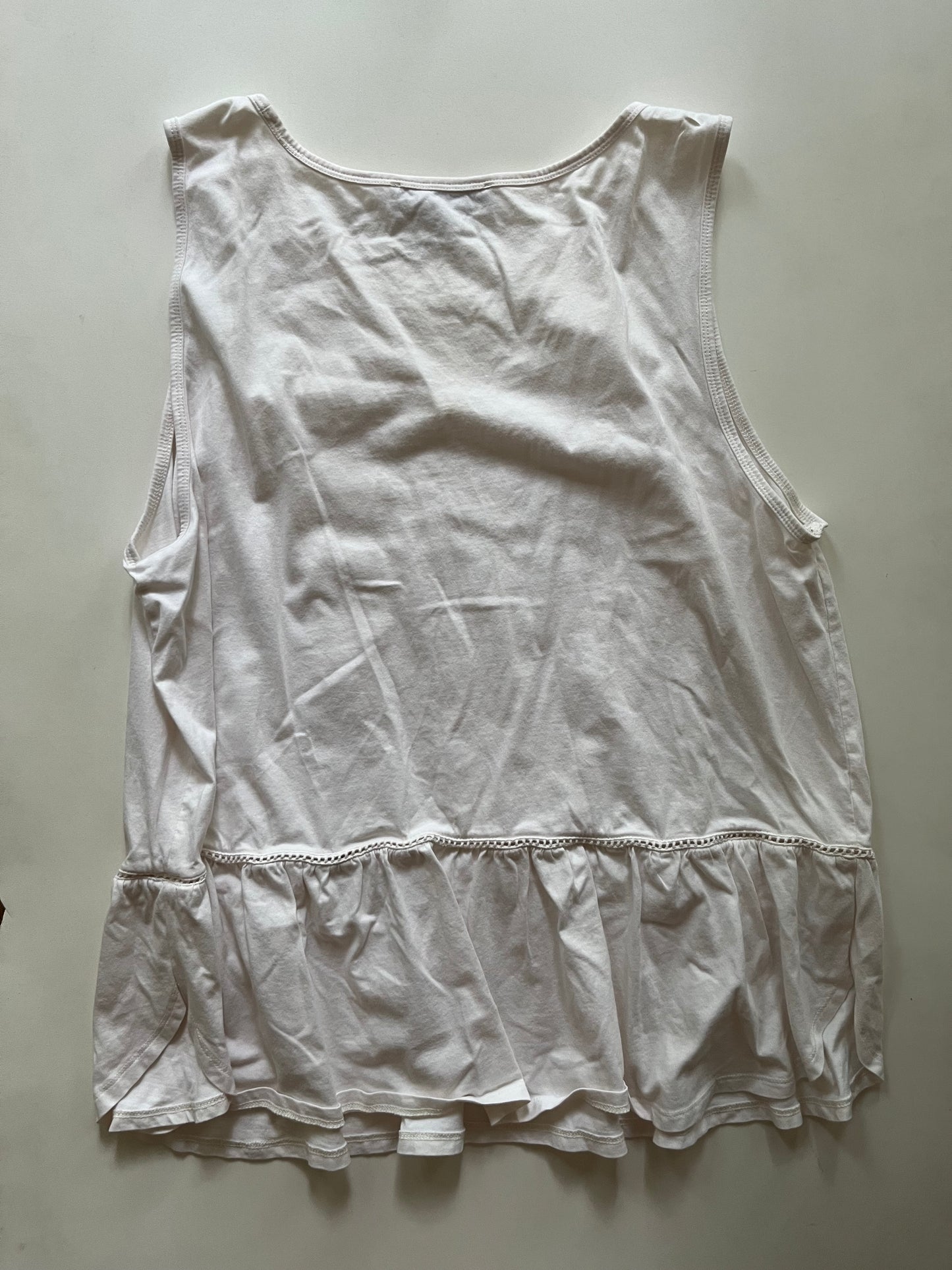 Top Sleeveless By Loft In Cream, Size: Xl