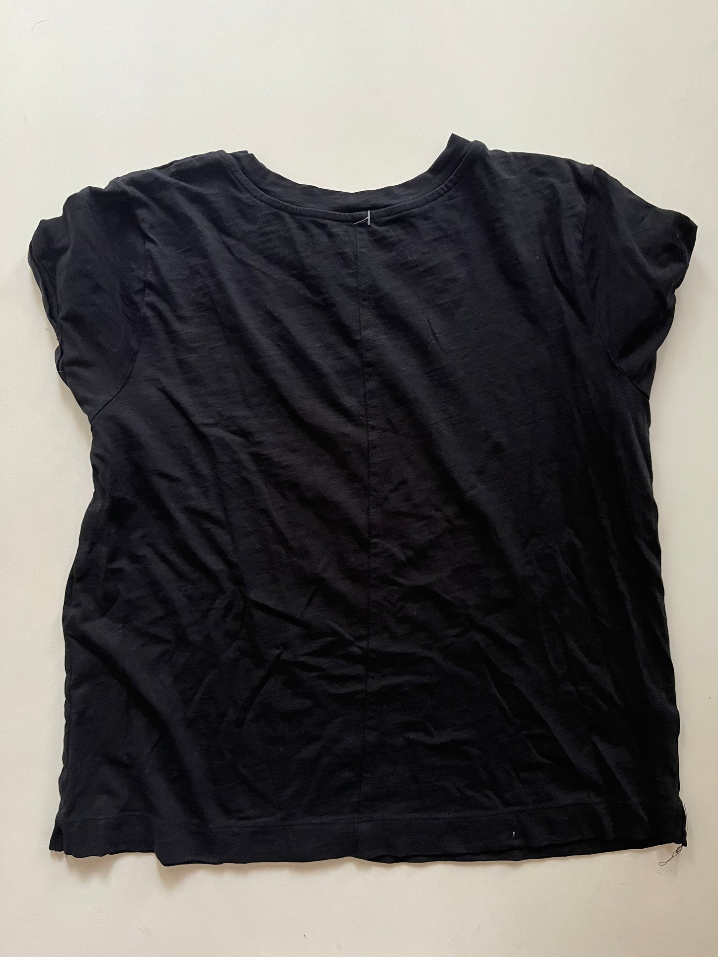 Top Short Sleeve By Loft In Black, Size: Mp