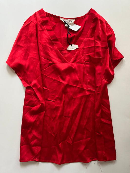 Blouse Short Sleeve By Vine & Love In Red, Size: S