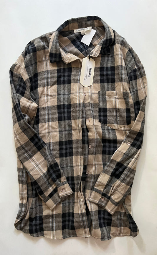 Top Long Sleeve By Vine & Love In Plaid, Size: L