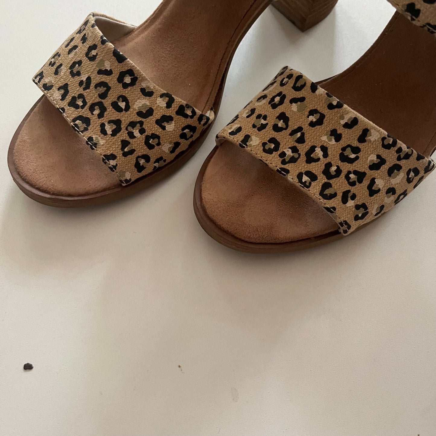 Sandals Heels Block By Toms In Animal Print, Size: 10