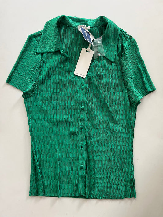 Blouse Short Sleeve By Pleione In Green, Size: Xl