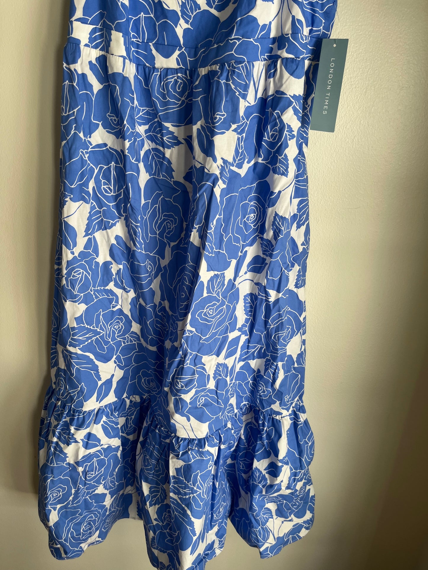 Dress Casual Maxi By London Times In Blue, Size: L