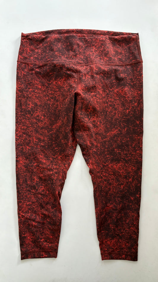 Athletic Leggings By Lululemon In Red, Size: 1x