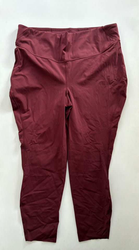 Athletic Leggings By Lululemon In Burgundy, Size: 1x