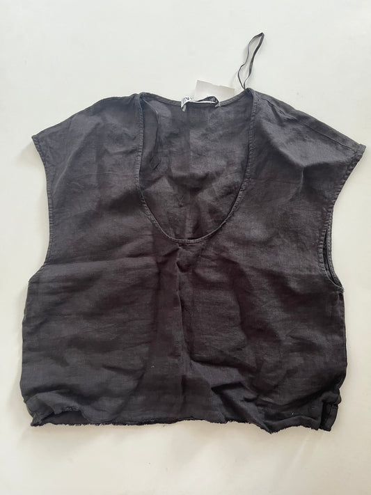 Top Short Sleeve By Zara In Linen, Size: S