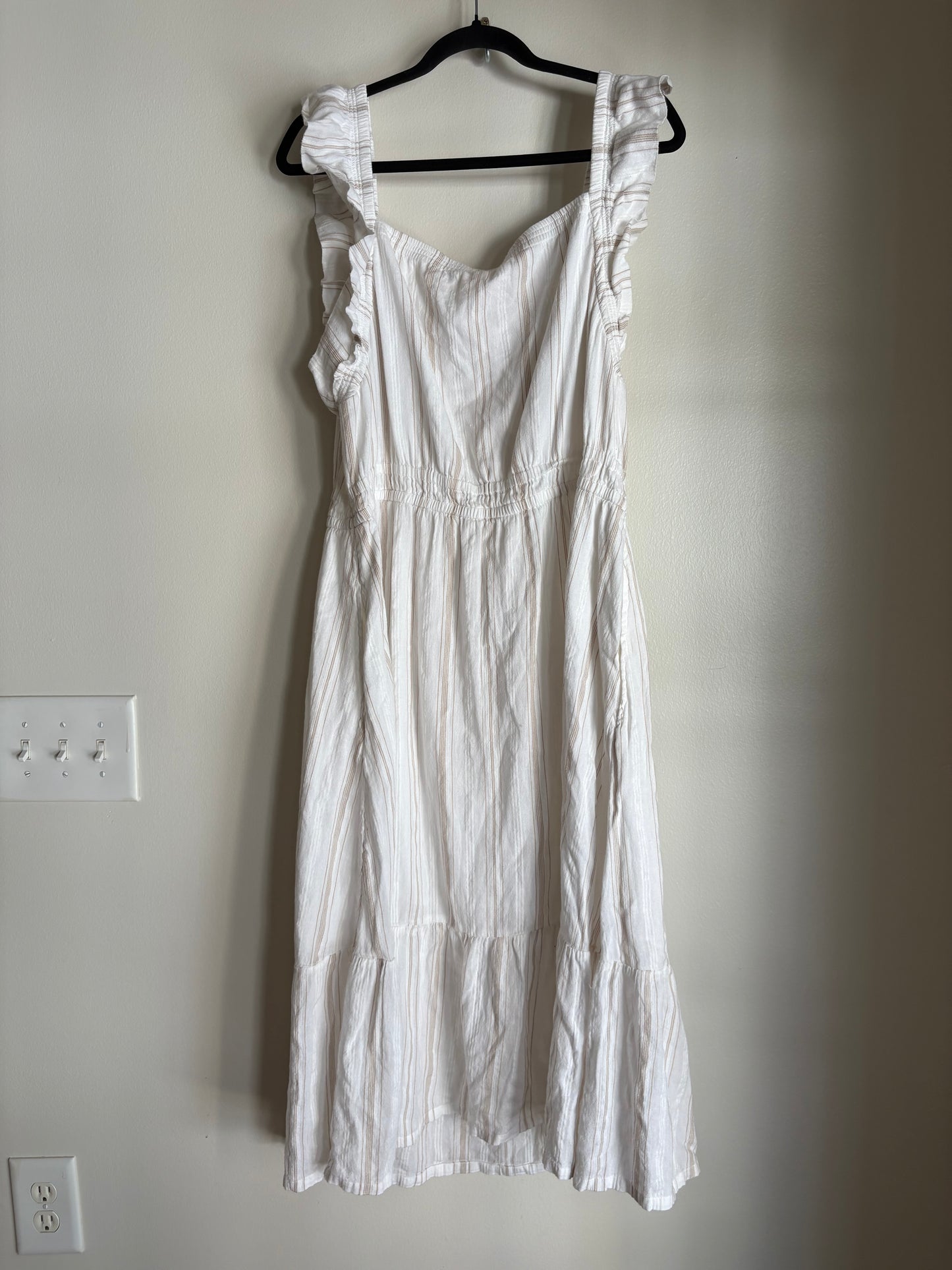 Dress Casual Midi By Good HART In Cream, Size: Xl