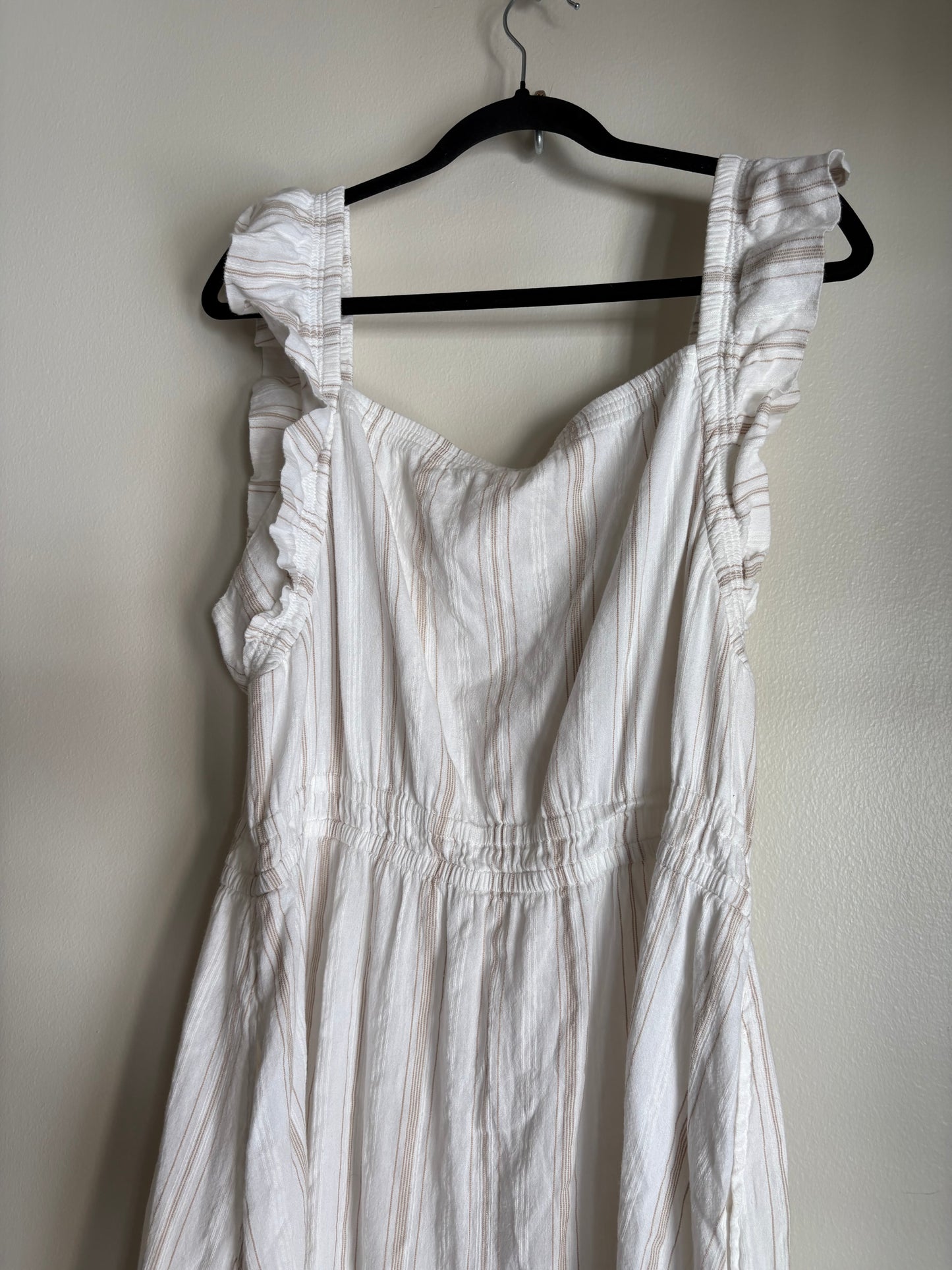 Dress Casual Midi By Good HART In Cream, Size: Xl