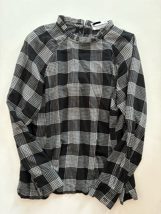 Top Long Sleeve By Loft O In Plaid, Size: M