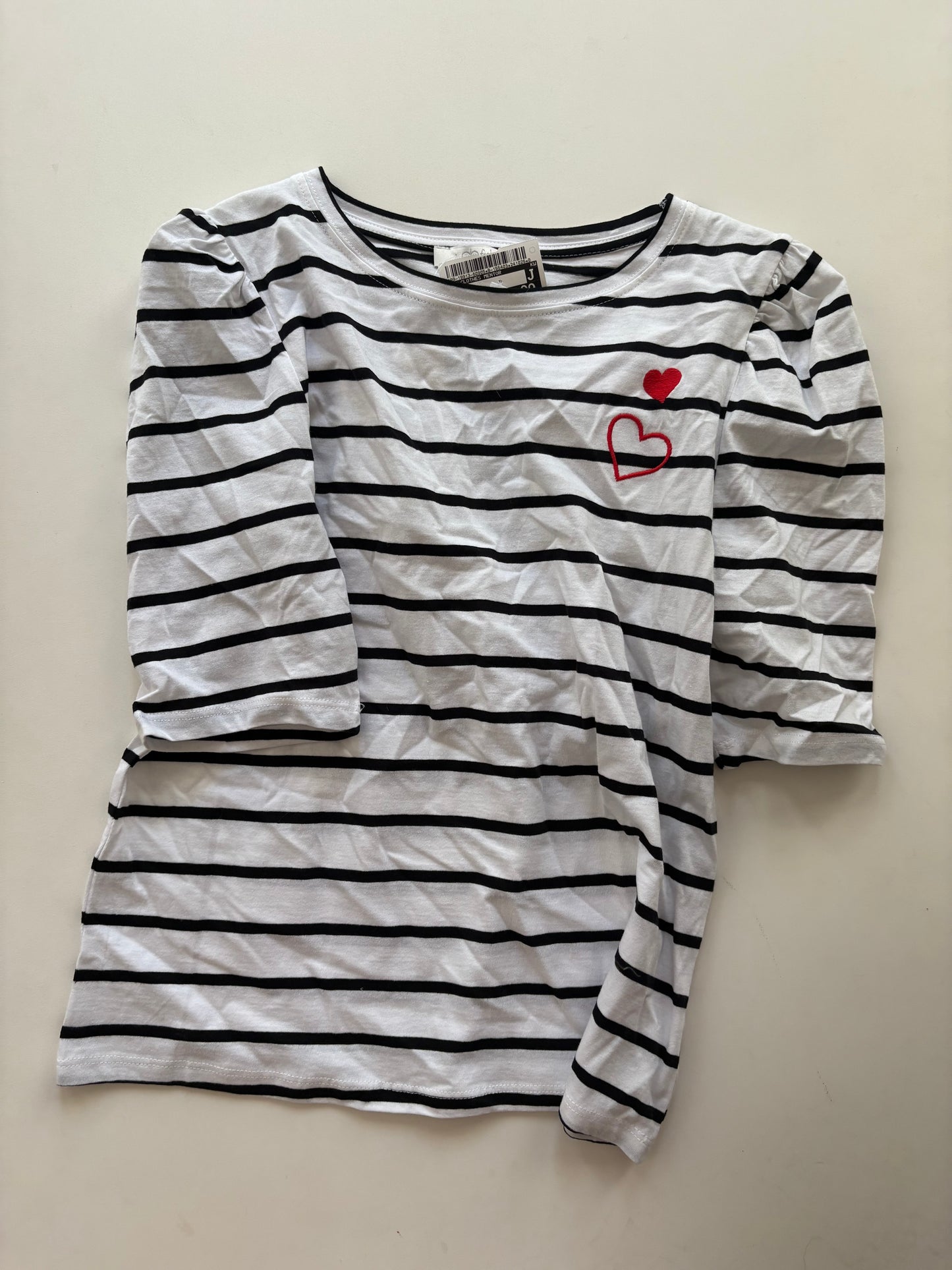 Top Short Sleeve By GO Fashion In Striped, Size: M