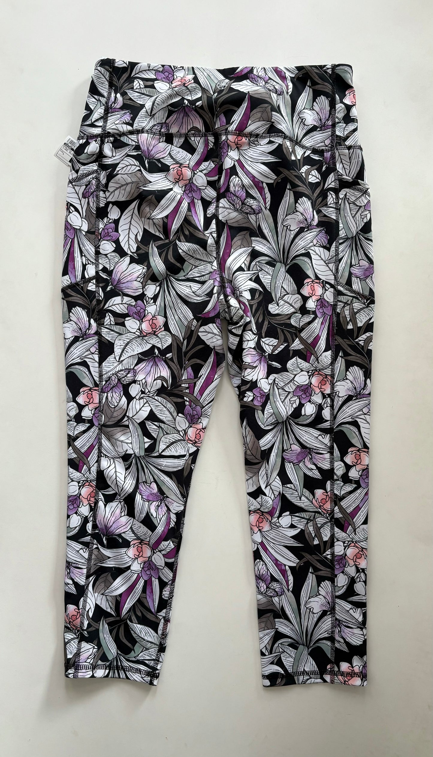 Athletic Leggings By Gaiam In Floral Print, Size: L