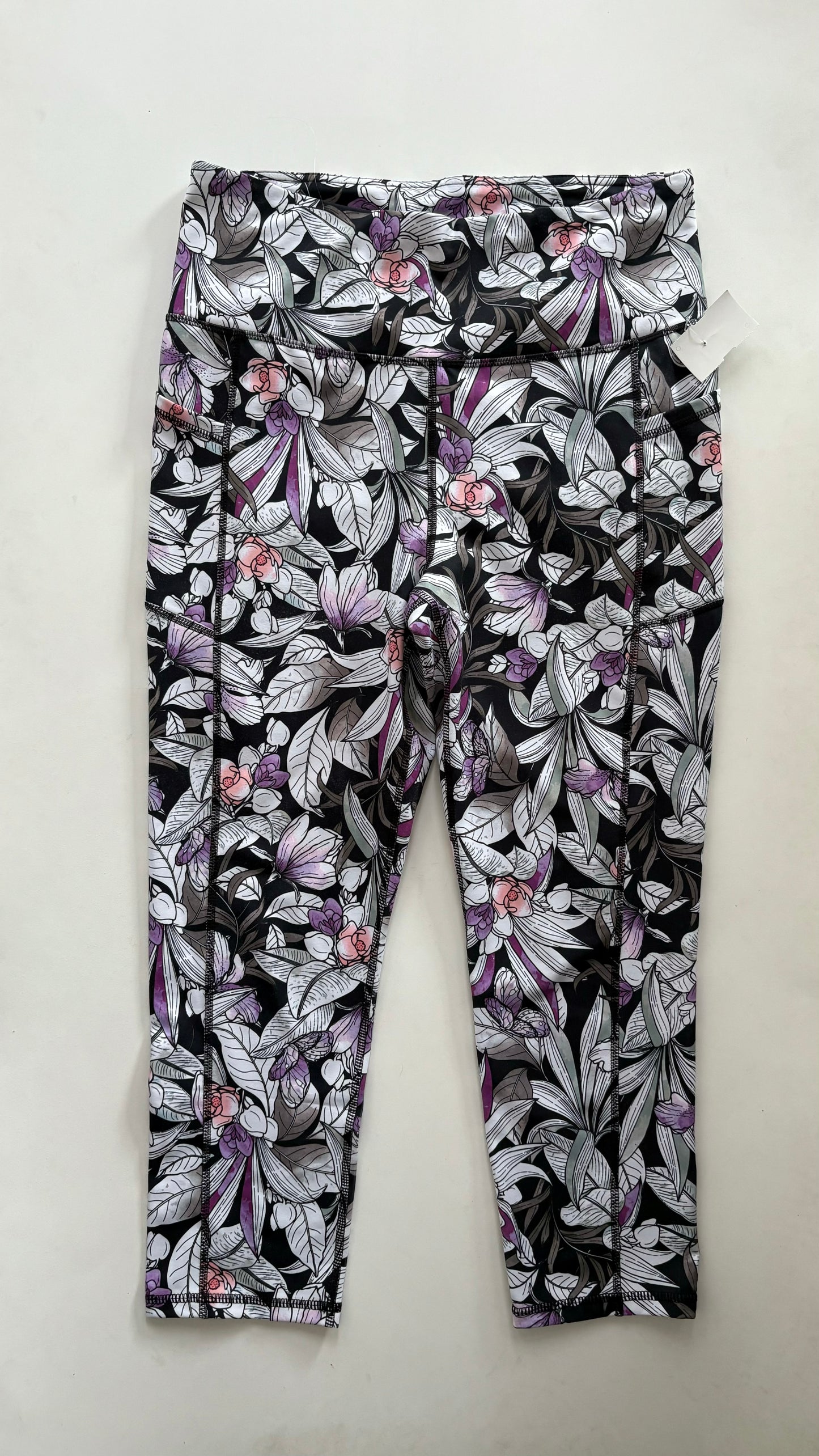 Athletic Leggings By Gaiam In Floral Print, Size: L