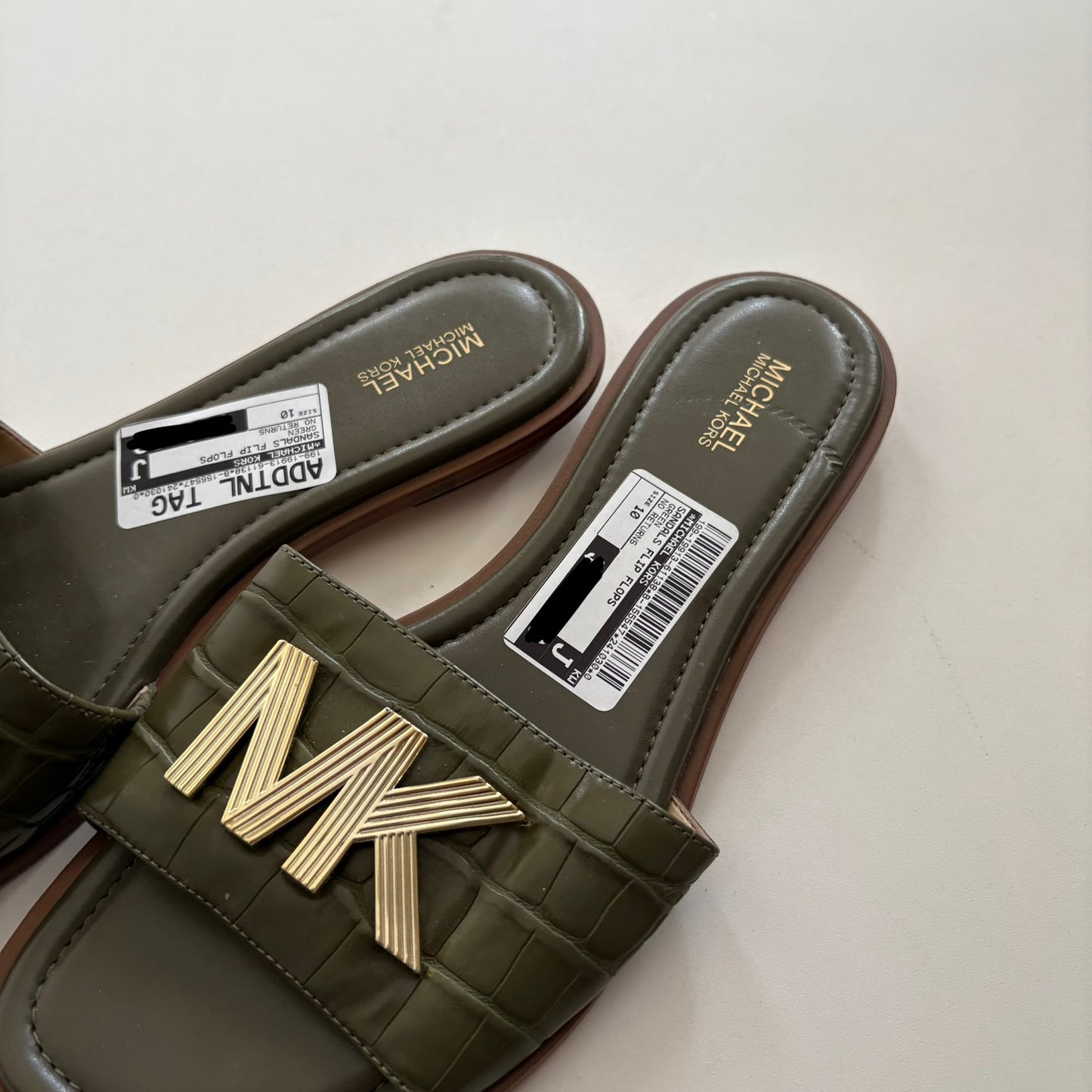 Sandals Flip Flops By Michael Kors In Green, Size: 10