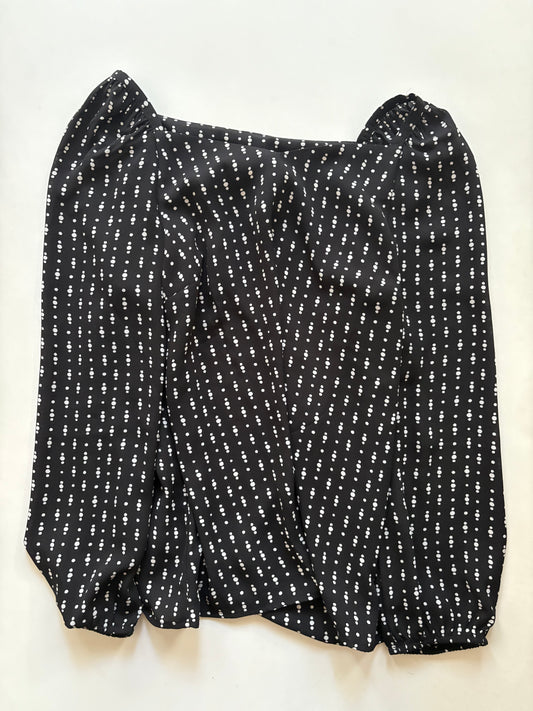 Blouse Long Sleeve By Ann Taylor In Polkadot Pattern, Size: S