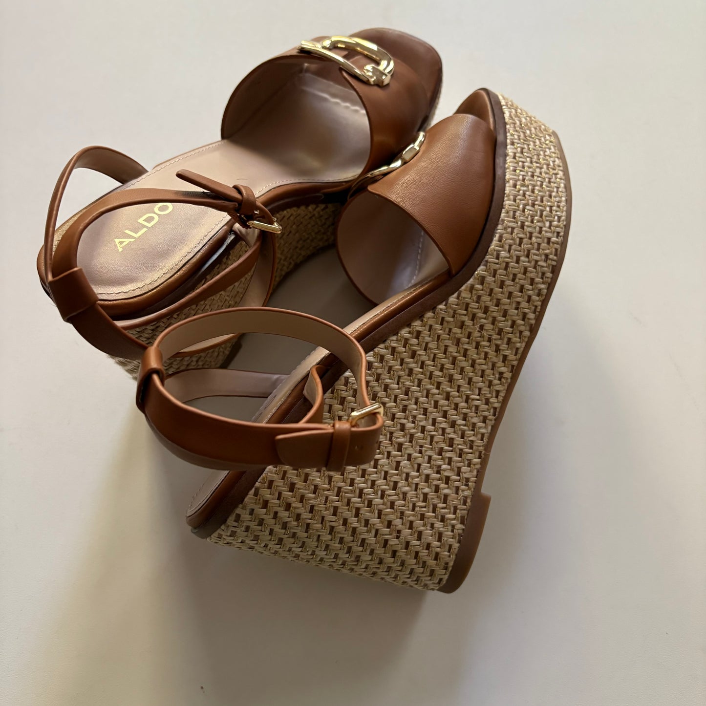 Shoes Heels Wedge By Aldo In Brown, Size: 9