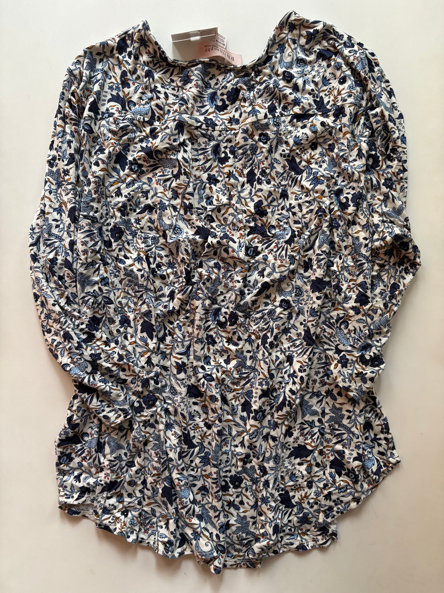 Top Long Sleeve By Philosophy In Floral Print, Size: 3x