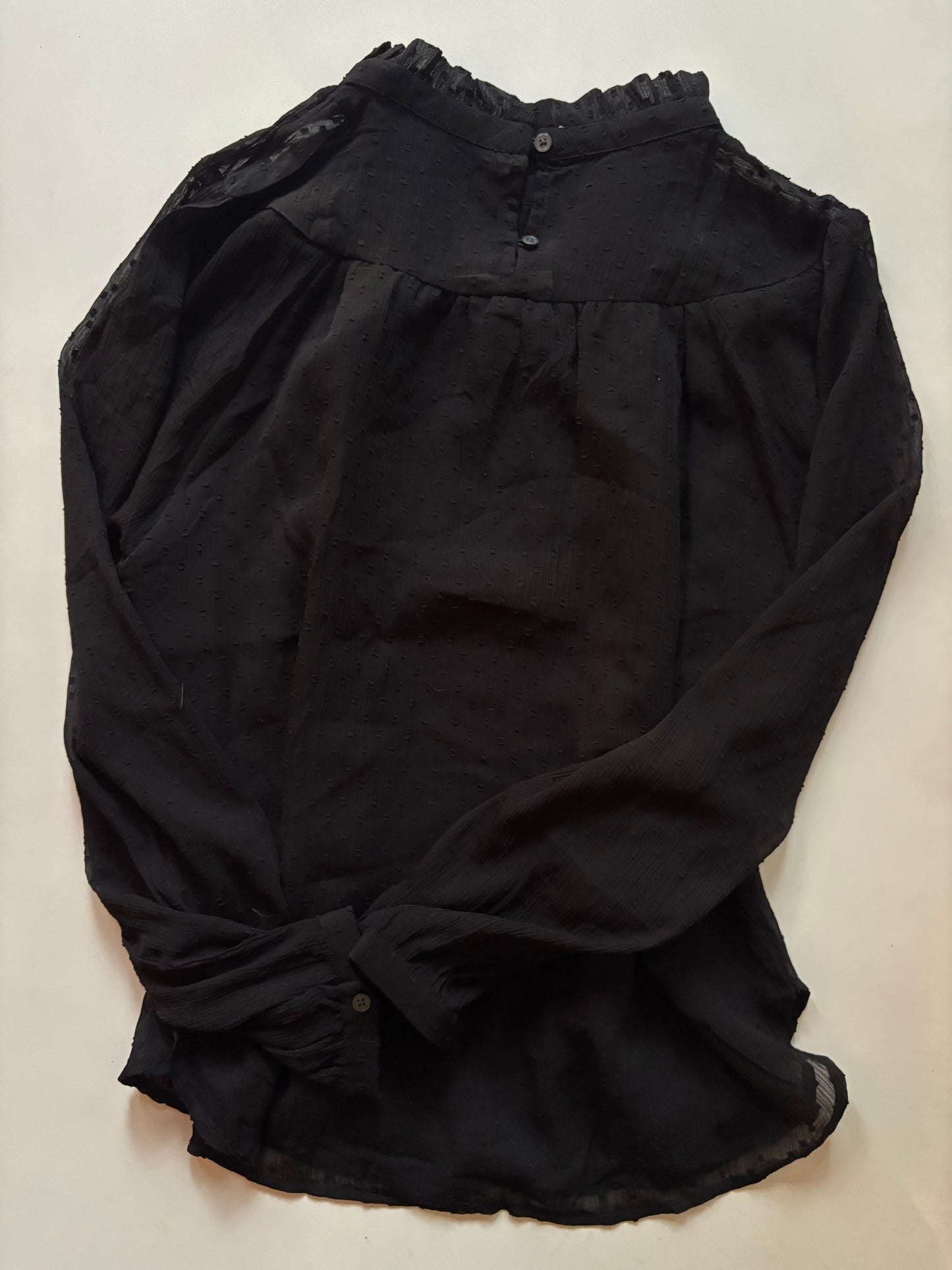 Blouse Long Sleeve By Loft In Black, Size: L