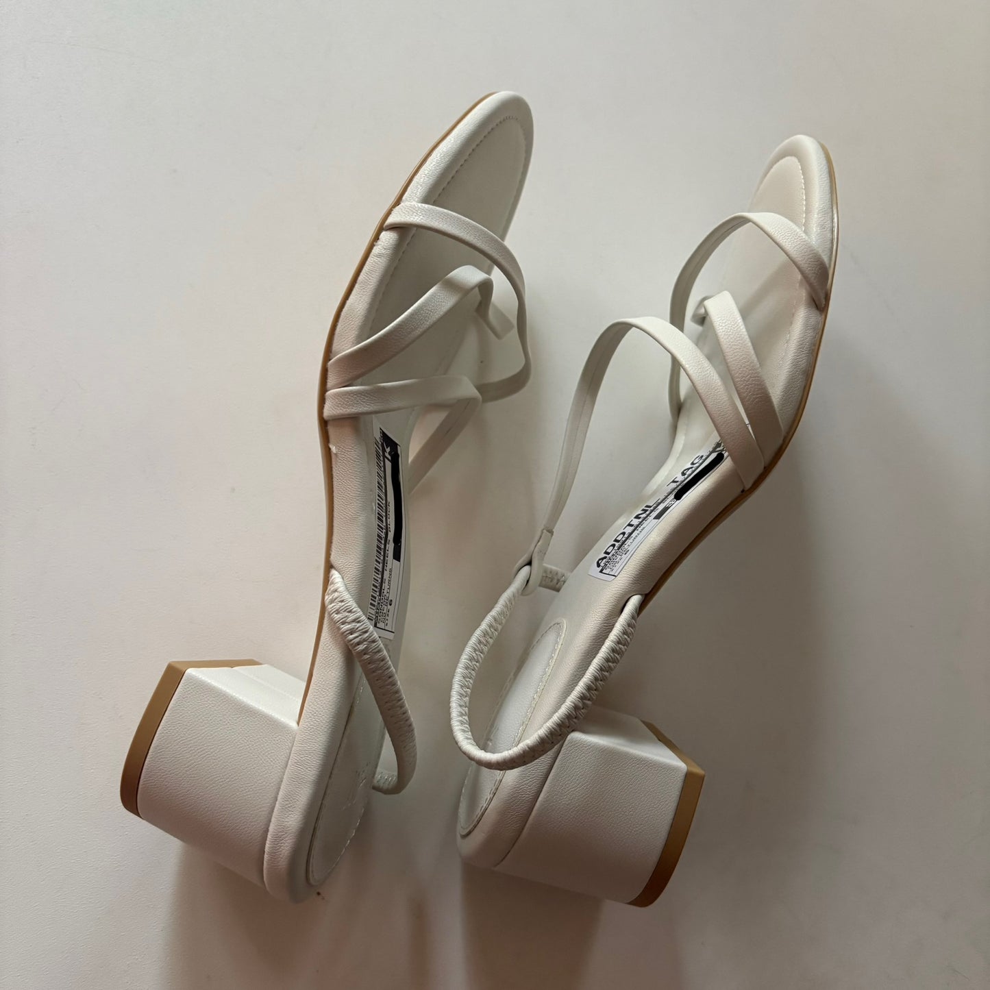 Sandals Heels Block By H&m In Cream, Size: 6