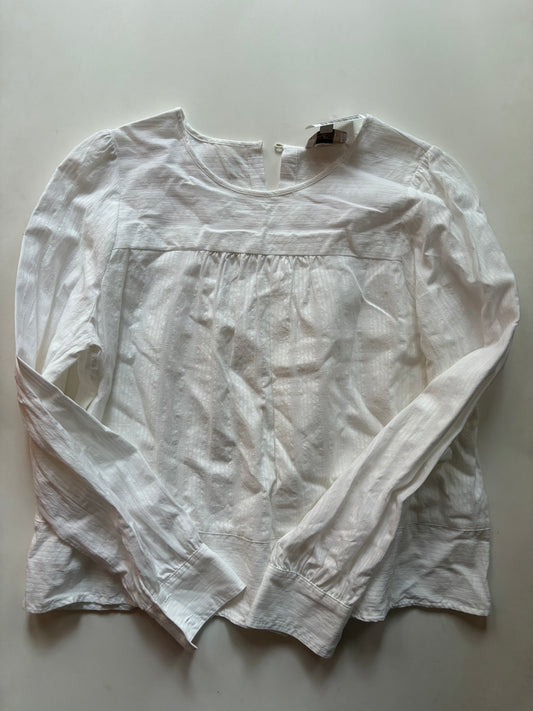 Top Long Sleeve By Loft In White, Size: M